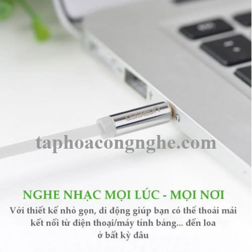 Ugreen 10750 0.5M màu Trắng Cáp âm thanh 2 đầu 3.5mm dương dây tròn TPE cao cấp AV119 30010750